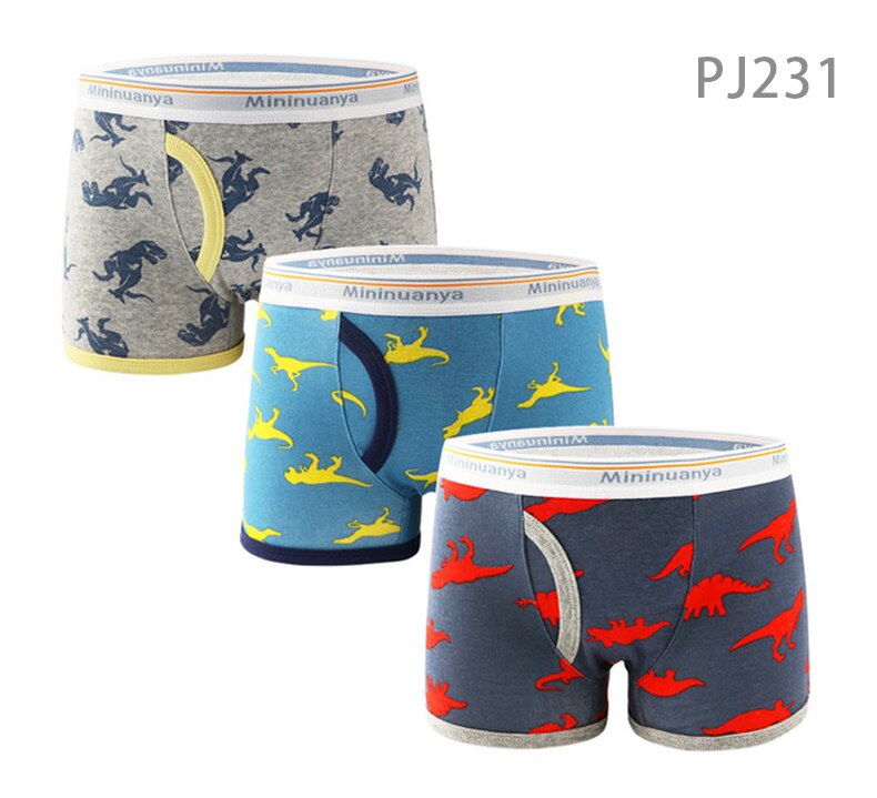 3 stk/parti børn drenge undertøj trusser bomuld teenage baby dreng boxershorts shorts børn underbukser småbørn trusser: Pj231 / 2t
