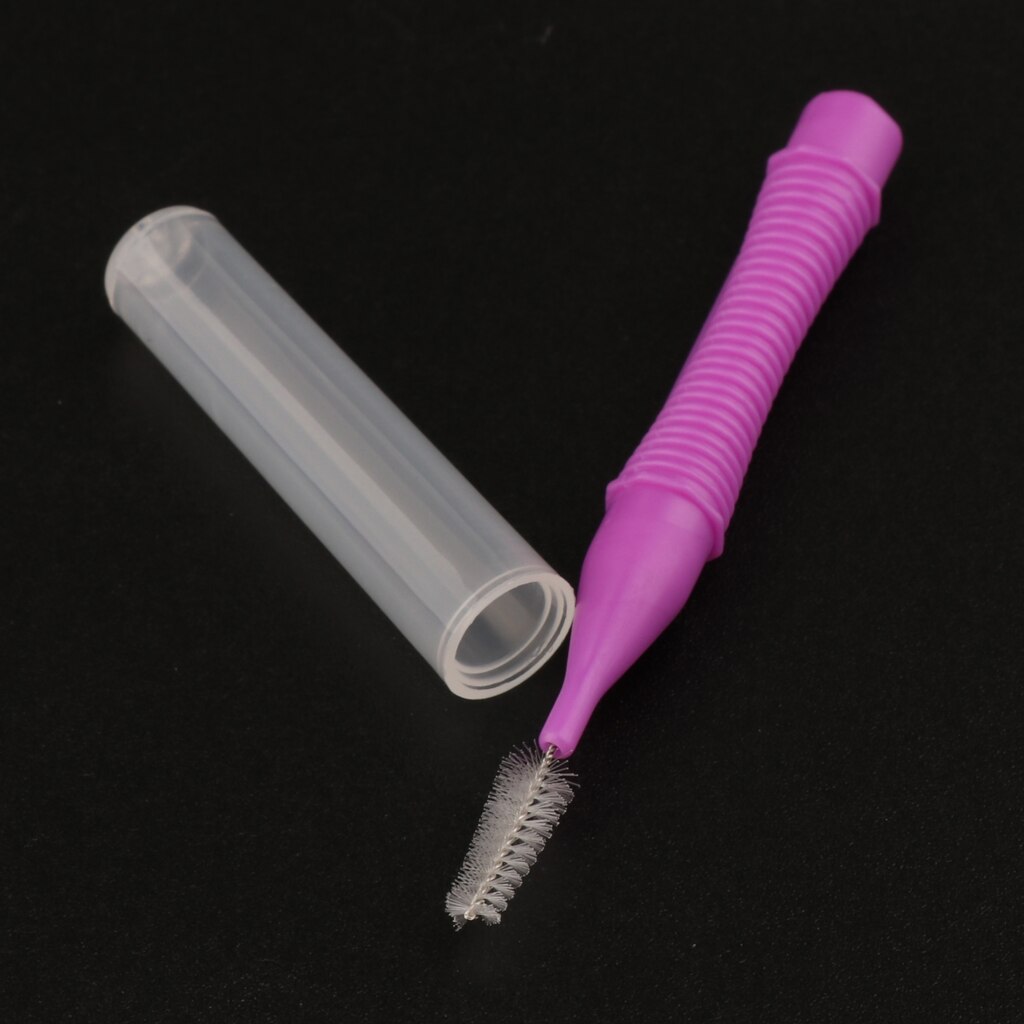 80pcs Soft Interdental Brushes Tooth Brush Plaque Removal Yellow+Purple