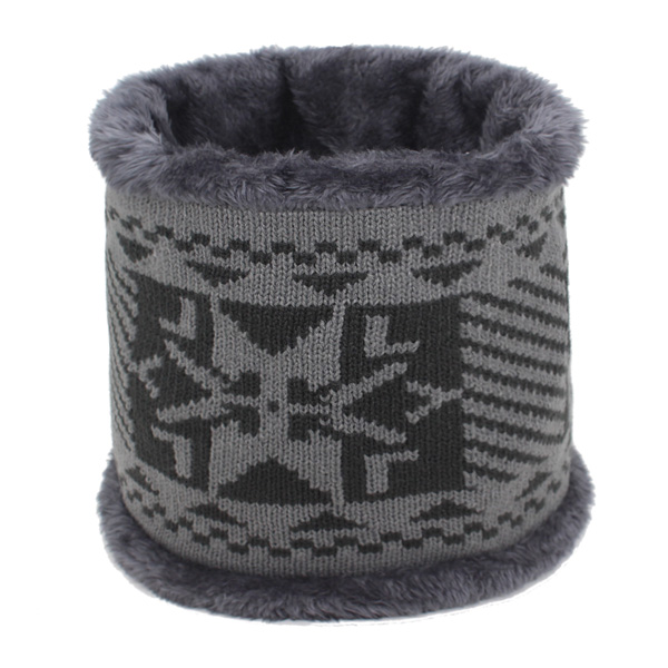 AETRUE Skullies Beanies Winter Knitted Hat Beanie Scarf Men Winter Hats For Men Women Caps Gorras Bonnet Mask Brand Hats: gray scarf