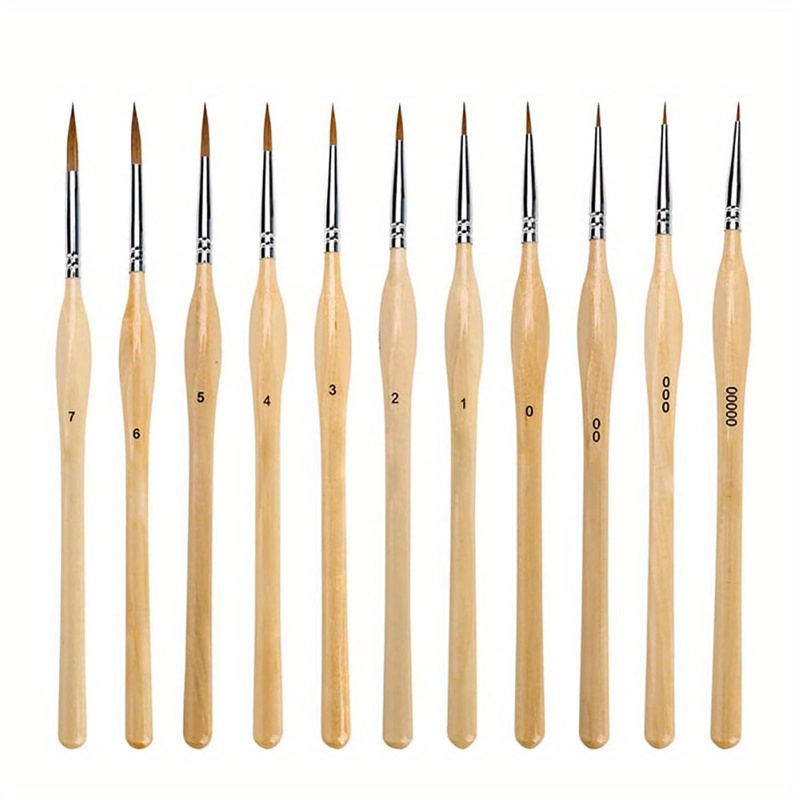 Miniature Paint Brushes Set - Premium Goat Hair Dry Brushes for Model Painting, Domed Drybrush Kit for Scale Models & Miniatures: Red