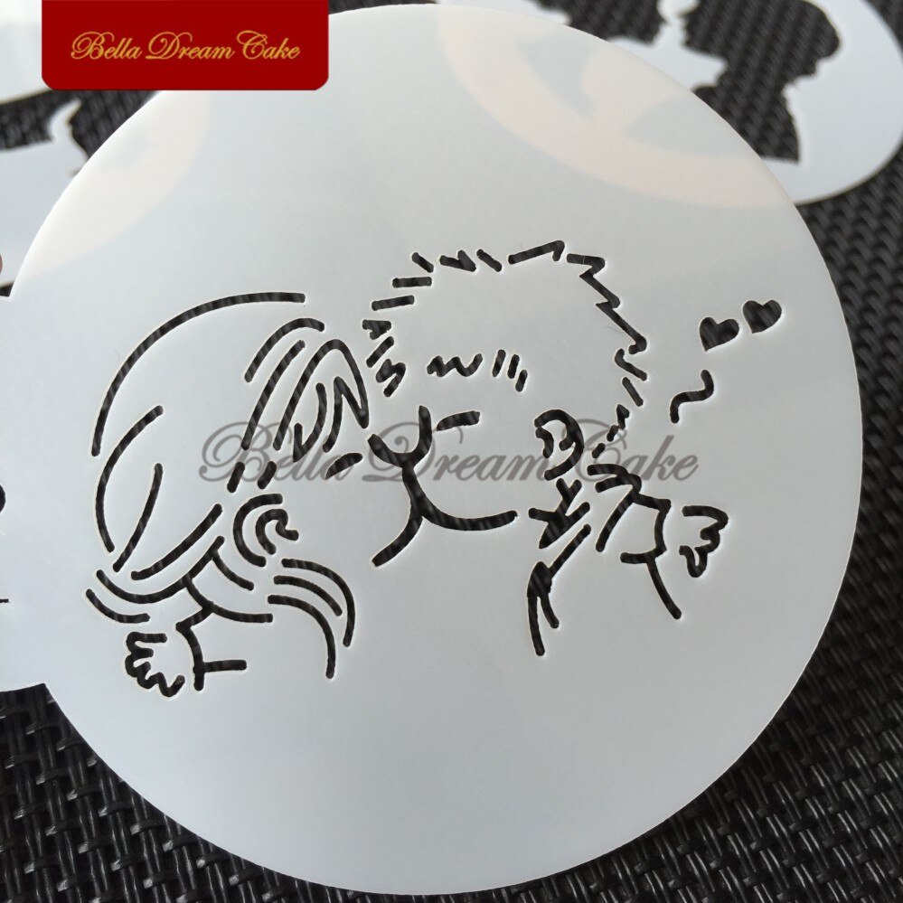 6 Stks/set Liefhebbers Cookies Stencil Valentijnsdag Koffie Stencils Cakevorm Gelaagde Stencil Template Cake Decorating Tool Bakvormen