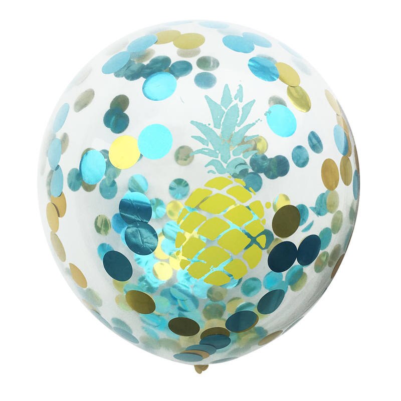 Tropical Party Theme Balloons 5Pcs Flamingo Monstera Cactus Pineapple Confetti Balloon Birthday Party Baby Shower Wedding Decor: Pineapple