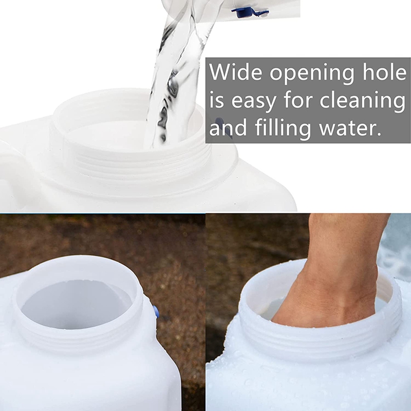 15L Portable Water Container with Spigot, Drinking Water Storage Jug for Camping, Slim Water Dispenser Carrier