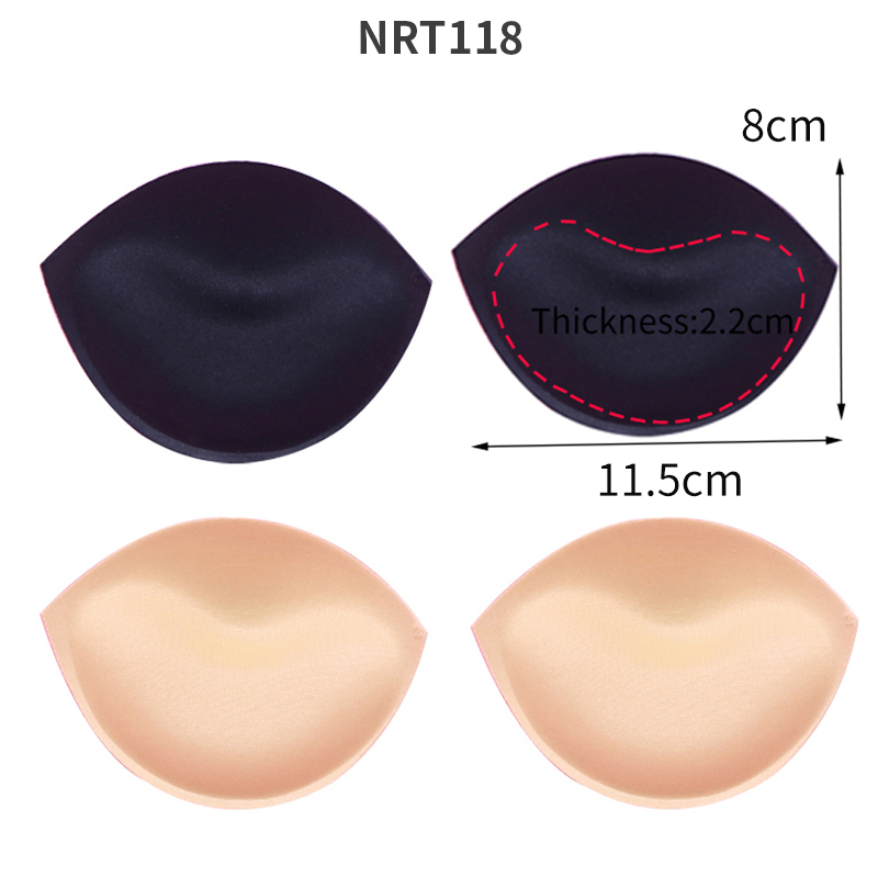2 pares de almohadillas para sujetador de realce de inserción triangular/redonda, potenciador extraíble, almohadillas para sujetador para mujer, esponja de espuma suave, traje de baño, almohadillas para Bikini