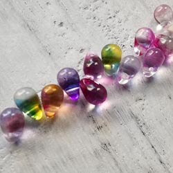 Glass Loose Beads shape Glass Czech Beads Light purple AB Rainbow Color 4mm x 6mm 20 PCs: mix color