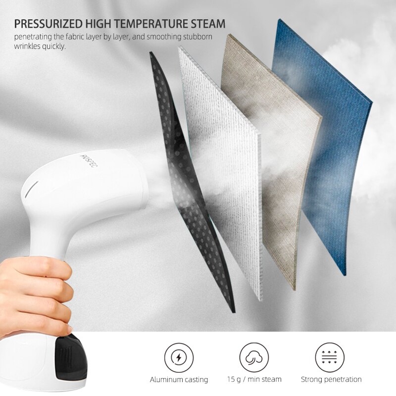 Rospec vaatehöyrystin manuaalinen kannettava silityskone vertican luovuttamiseen vaatteiden silitys höyrypesuri kotimatkoille sähköinen