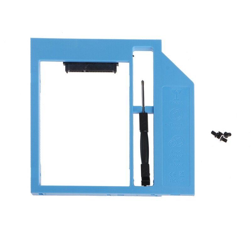 Second HDD Caddy 2nd SATA To SATA 2.5" HDD SSD 9.0mm Enclosure For Laptop CD ROM Feb6