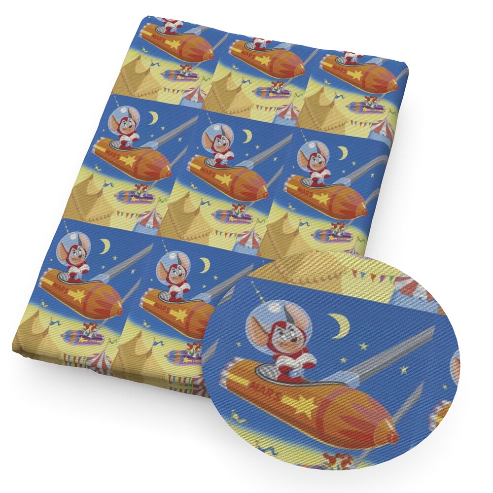 Tela de algodón y poliéster de la serie Mouse, 50x145cm, retales de tejido para niños, Material de costura para vestido de boda, 1Yc16307: 1092557