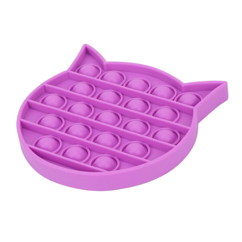 Push Blase Zappeln Sensorischen Pop-Es Silikon Squeeze Autismus Spezielle Bedürfnisse Stressabbau Tier Multicolor Erwachsene Kinder Spielzeug: Cat Purple