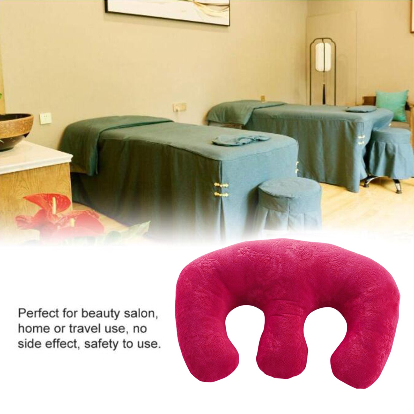 Katoen Afneembare Borst Kussen Borst Pad Borst Kussen Massage Kussen Vrouwelijke Versterken Voor Spa Schoonheidssalon Body Ontspannen: Rose Red 