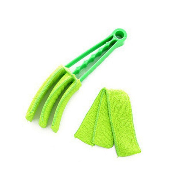 1Pcs Microfiber Car Auto Air Conditioner Vent Outlet Cleaning Brush Home Window Shade Shutter Blind Louver Cleaner Duster 5z: green