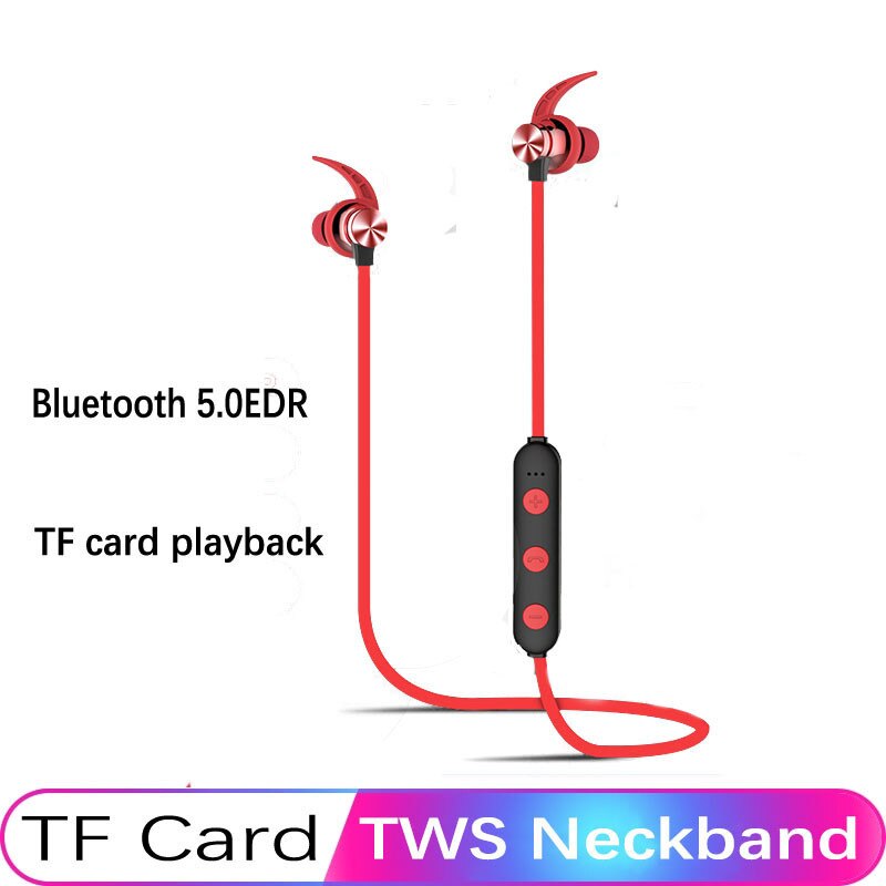 XT22 Draadloze Bluetooth Hoofdtelefoon 5.0 Ondersteuning Tf-kaart Sport Headset Handsfree Stereo Oortelefoon Met Microfoon Voor Mobiele Telefoon