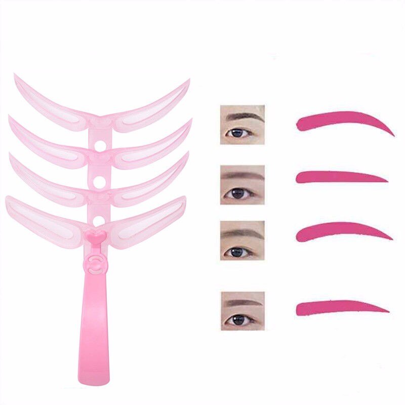 4Pcs/Set Brow Stencils Reusable Eyebrow Shaping Defining Stencils Eye Brow Drawing Guide Template Makeup Tool