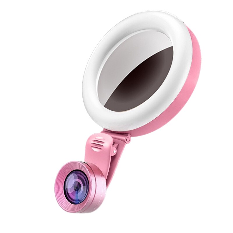 Selfie Ring Licht LED-Flash Portable Handy 20X Makro Weitwinkel Objektiv Ring Clip für iPhone: Default Title