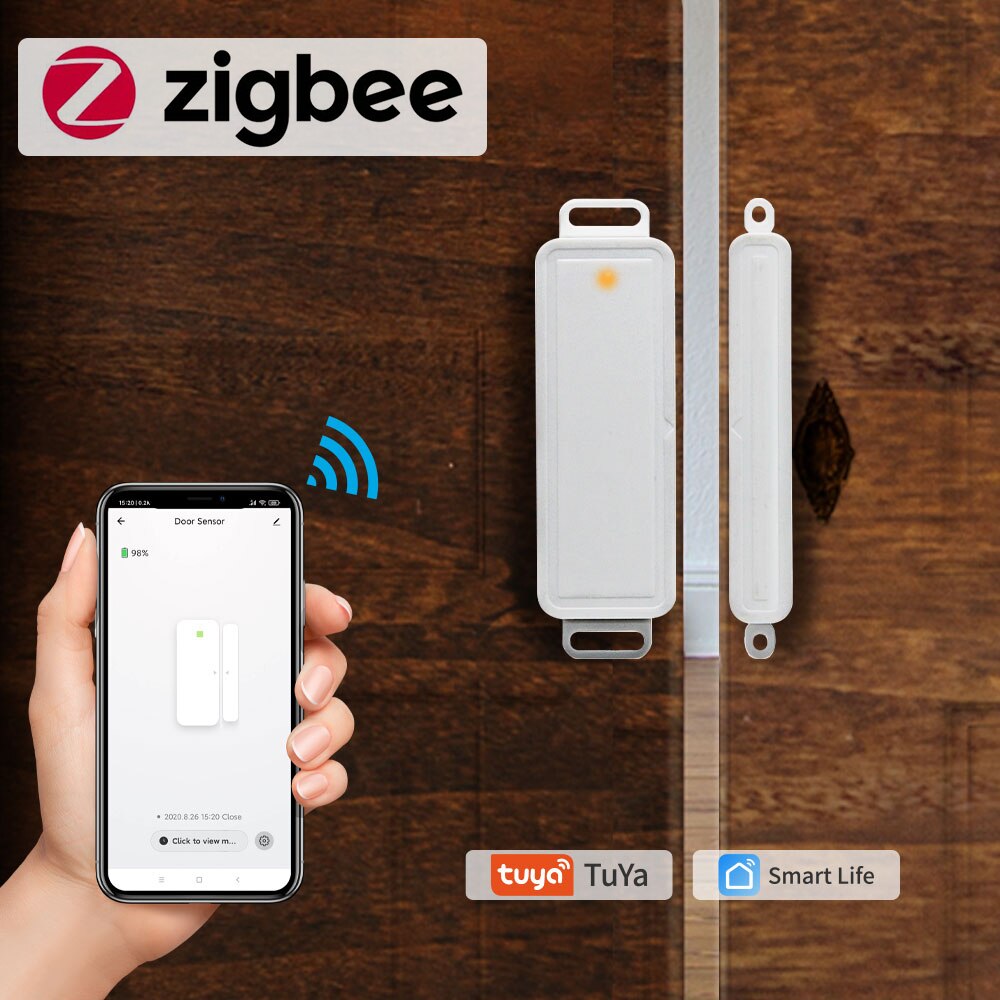 Tuya Zigbee 3.0 Smart Wireless Gateway Hub Bridge PIR Door Temperature and Humidity Sensor Kit Home Assistant Zigbee2MQTT DIY: ZigBee Door Sensor