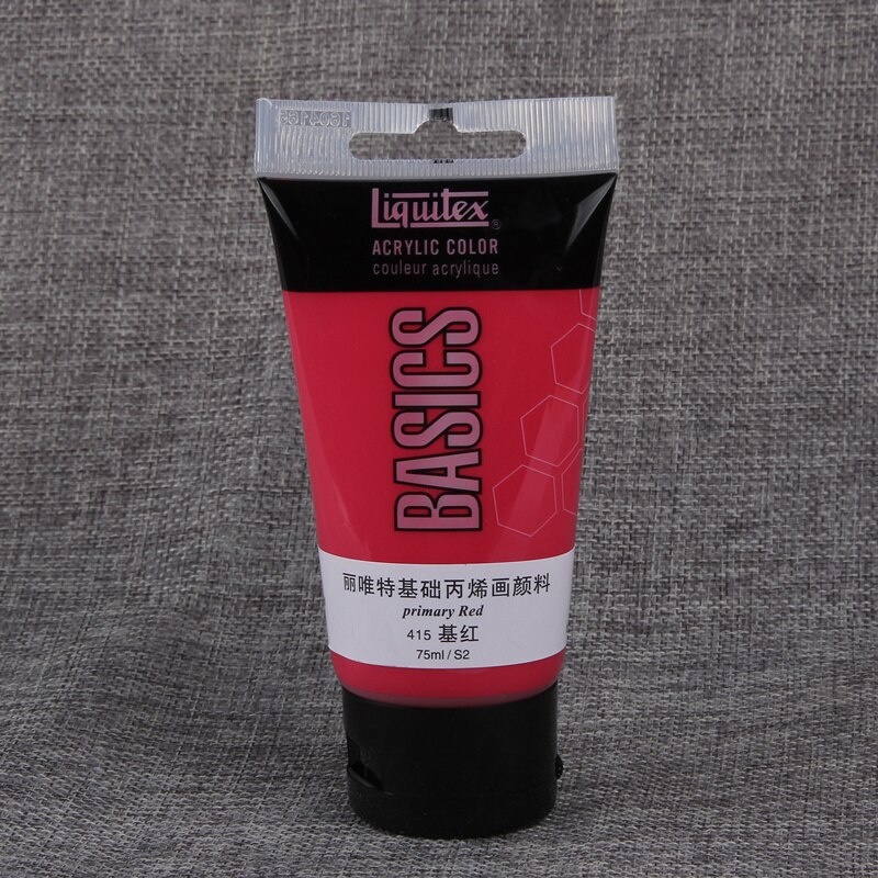 1 tube akrylmaling pigment negle væg maling kunst hånd 75ml 3d effekt maling pigment: Standard rød