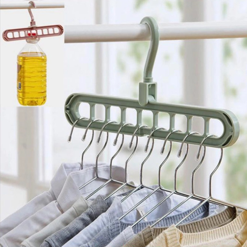 Multi-port Support Circle Clothes hangers 9 Holes for clothes Drying Rack Plastic Hangers Clothing Storage Magic Hanger