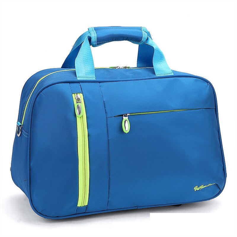 Waterproof Women Travel Bags Nylon Casual Luggage Tote Bag Men PortableTravel Duffle Bag Bolsa Viagem PT1118: sky blue