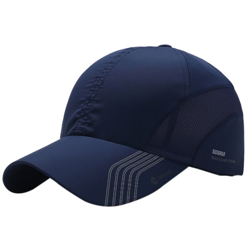 Summer Men's Quick-Drying Mesh Hat Outdoor Hiking Cycling Baesketball Golf Tennis Sports Cap Breathable Cap: Blue