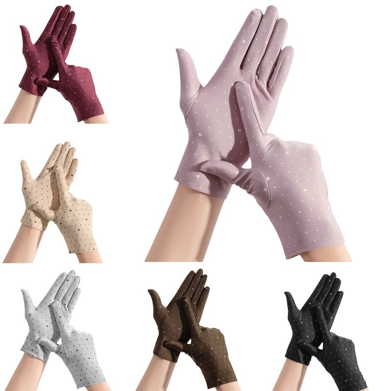 1 Pair Sunscreen Gloves Female Women's Short Spring Summer Cyclist Mittens Breathable Elastic Sun Protection Gloves