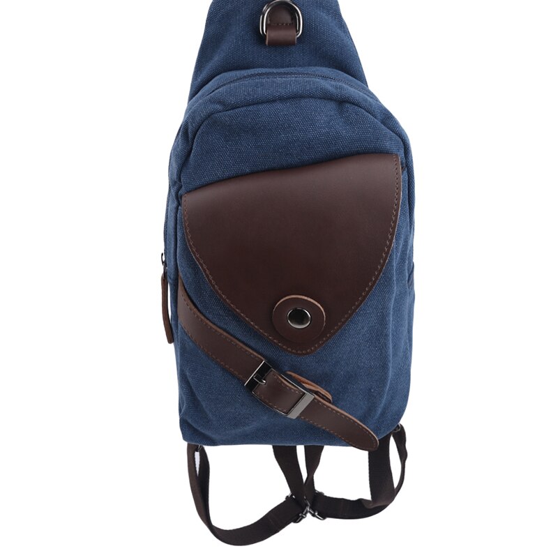 Universele canvas schoudertas kleine rugzak retro heren dames outdoor reizen bergbeklimmen grote capaciteit rugzak: Blauw