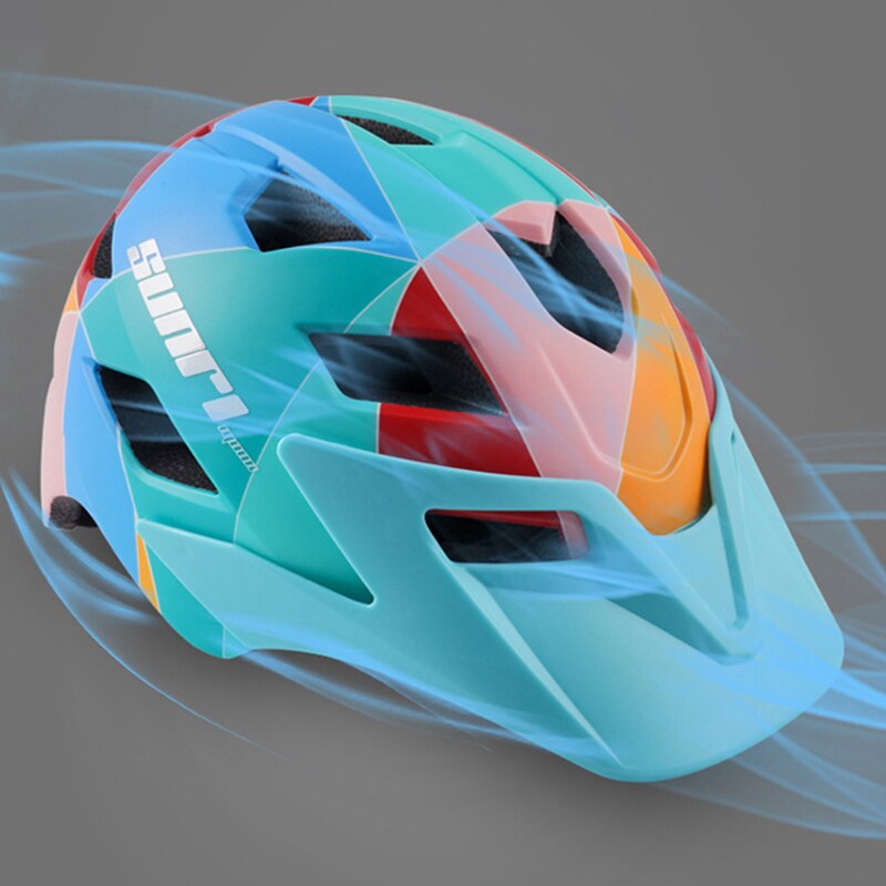 SUNRIMOON Cycling Helmet Unisex Safety Hat Sliding Scooter Balance MTB Bicycle Helmet With Rearlight Mountain Bike Kid Helmet