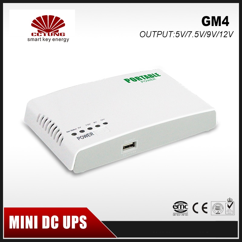 Mini Portable UPS 5V/9V/12V DC Output Online Power Supply With Lithium Battery Max 6hours Backup Time for CCTV & Modem Equipment