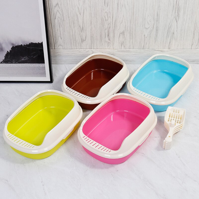cat semi closed splash proof colur litter box toilet can removable and easy storage self cleaning resistance cat toilet