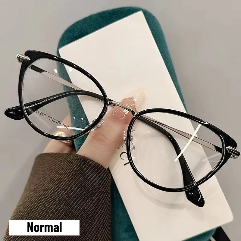 2025 Katze Auge Photochrome Myopiebrille für Frauen draussen Farbwechsel UV-Schutz Sonnenbrille Nahsichtbrille: Weiß / +200