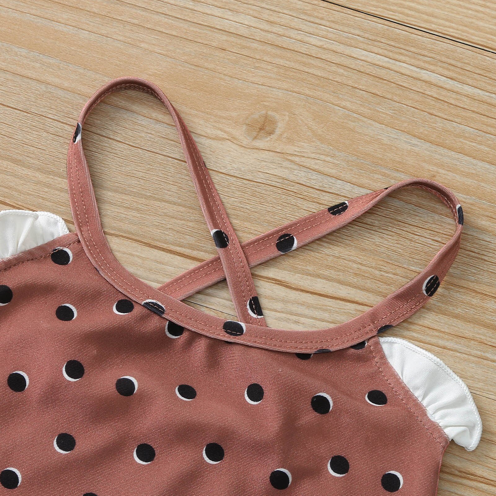 Baby Boys Girls Cute Polka Dot One-piece Swimsuit Beach Romper Clothes Fashionable And Comfortable Sleeveless Swimsuit