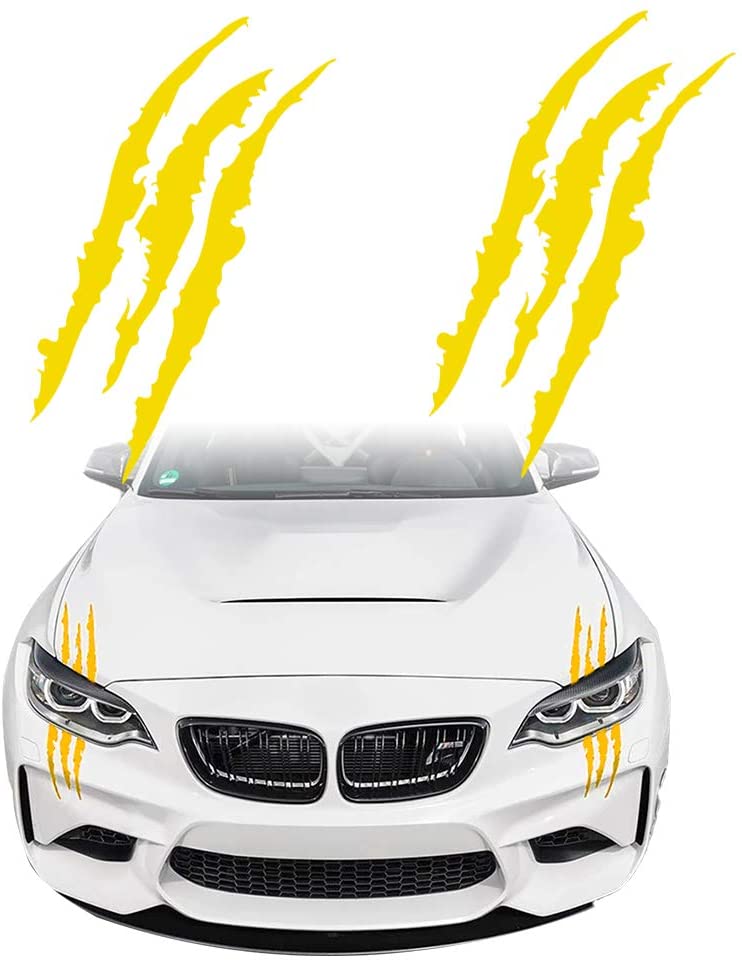 Auto Stickers Waterdicht Claw Marks Stickers Muur Poster Decoratieve Papier Auto Muur: YELLOW