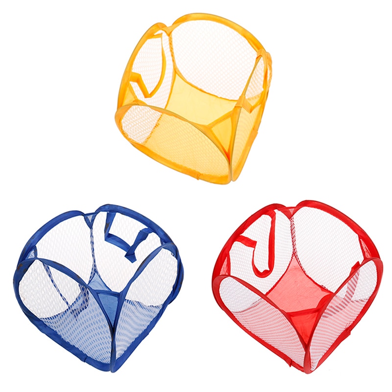 Laundry Basket Pop Up Washing Clothes Bag Foldable Mesh Storage Toy Container Organization Home Storage Household