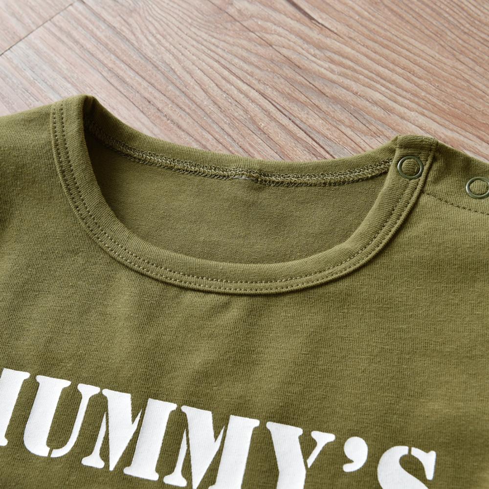 3 st bebis pojkar flickor kläder set pappa/mamma brev kortärmad t-shirt+byxor nyfödda spädbarn kläder småbarn outfits
