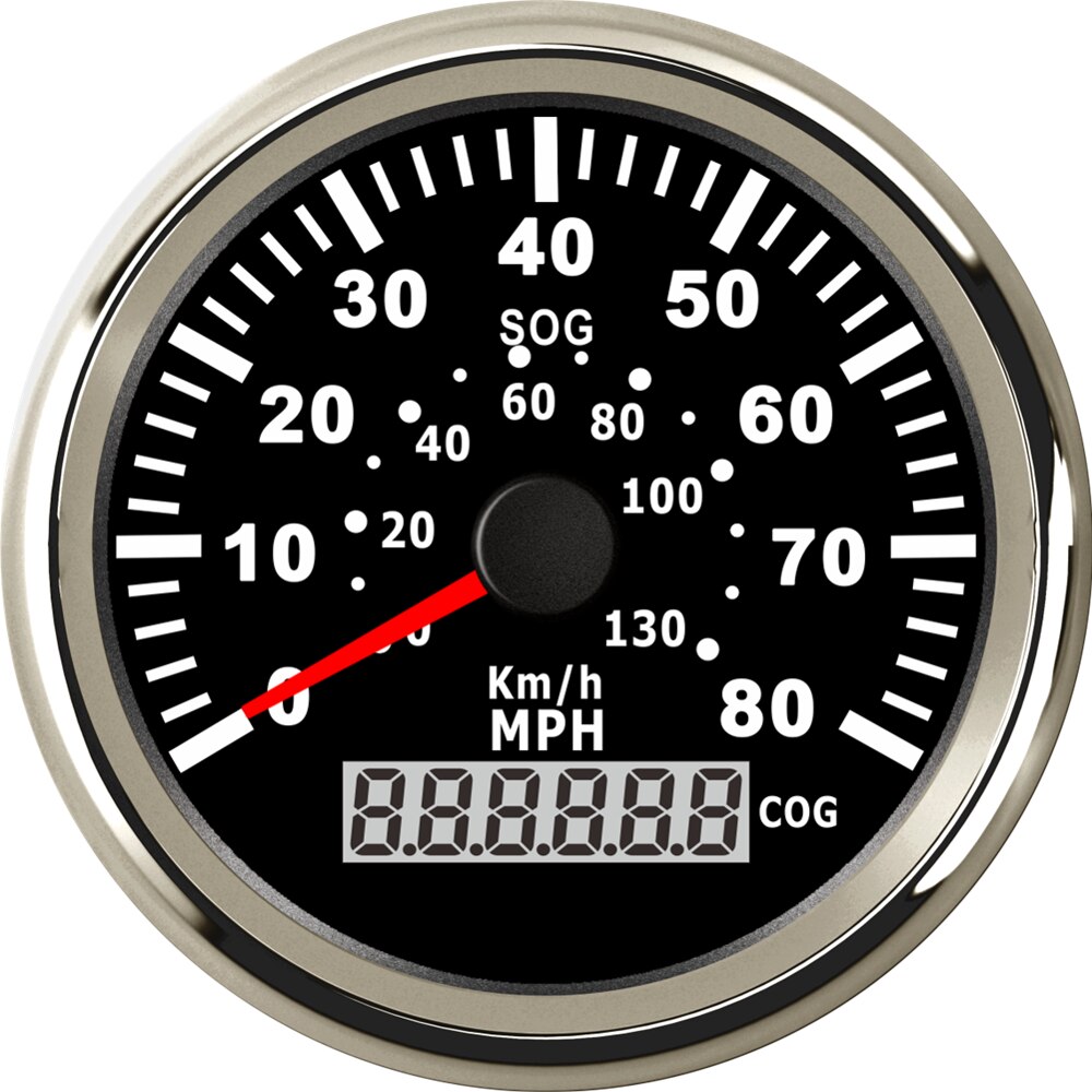 Pack van 1 85mm GPS Snelheidsmeters Modificatie 0-80MPH LCD Speed Mileometers Waterdichte Speed Odograph 0-130 km/h SOG COG voor Auto: 2