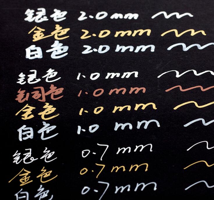 Sakura pen-touch metalliske tuscher uigennemsigtige oliemaling penne 0.7 mm 1.0 mm 2.0 mm hvidguld sølv japan