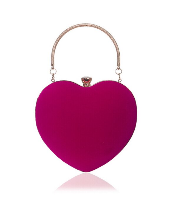 Liefdeshartvorm effen suède bruiloft dames clubfeest gala avond clutch handtas portemonnee handtas feesttas dames handtassen