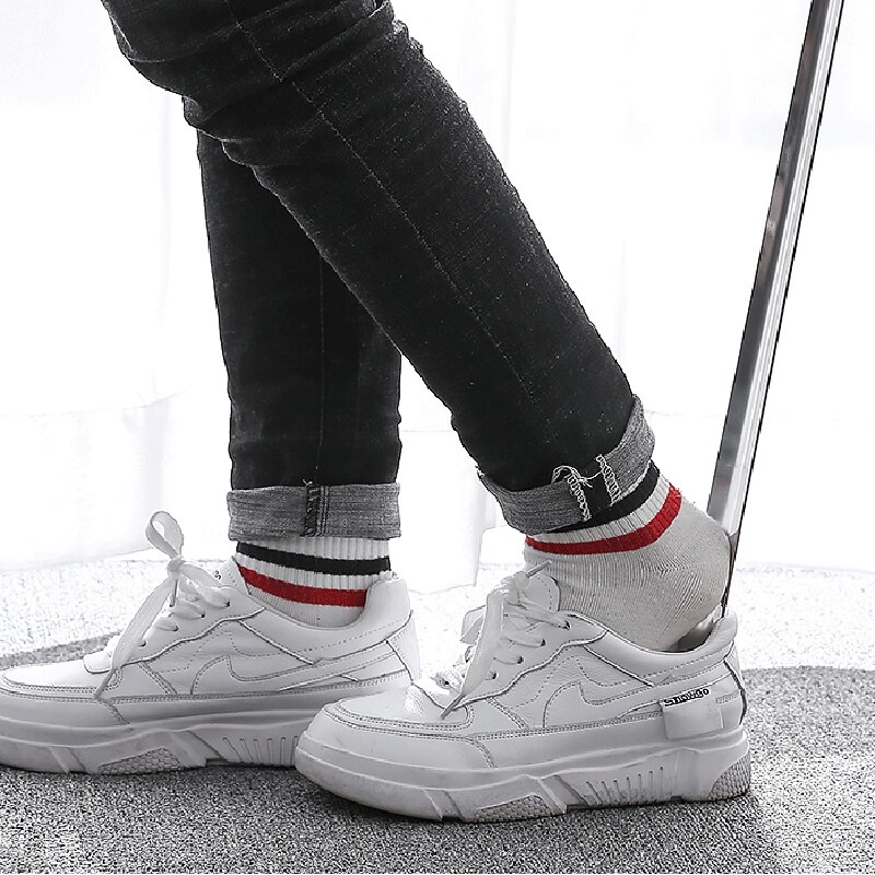 Cuerno de zapato con mango Extra largo de acero inoxidable 25 ", cuerno de zapato de Metal con mango, longitud ajustable, calzador para zapatos de mujer y hombre