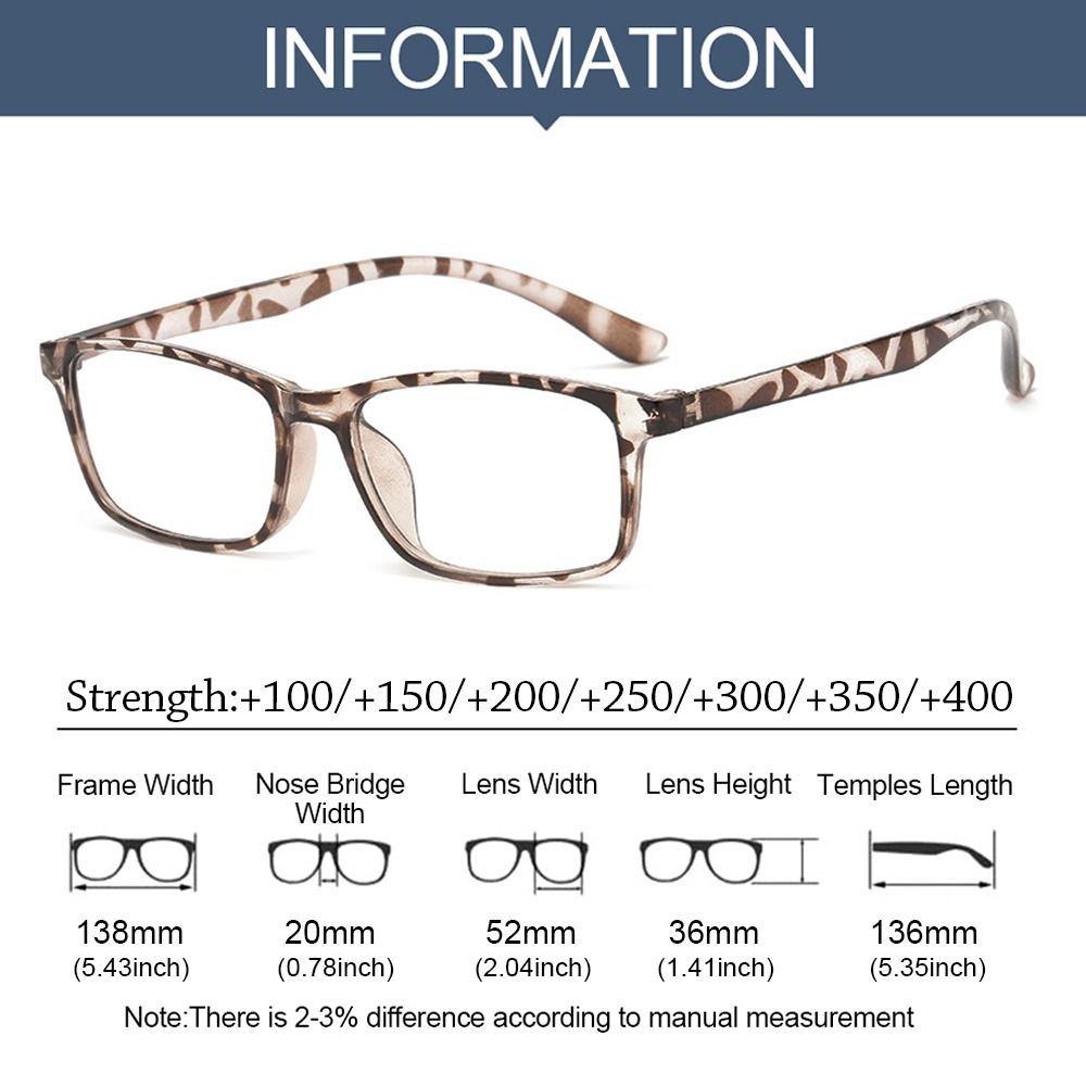 Leopard Print Reading Glasses Anti-Blue Light Reading Glasses Urltra-Light Eye Protection Men Women Eyeglasses +100 +400