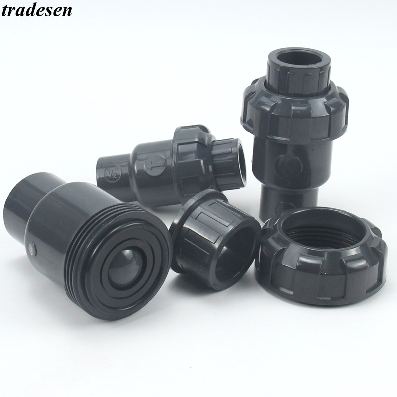 1pc 20 25 32 40 50mm takaiskuventtiili pvc-putkiliittimet lvi-järjestelmän osat vesiputken liitin vesiputki ei-palautus pvc-arvo
