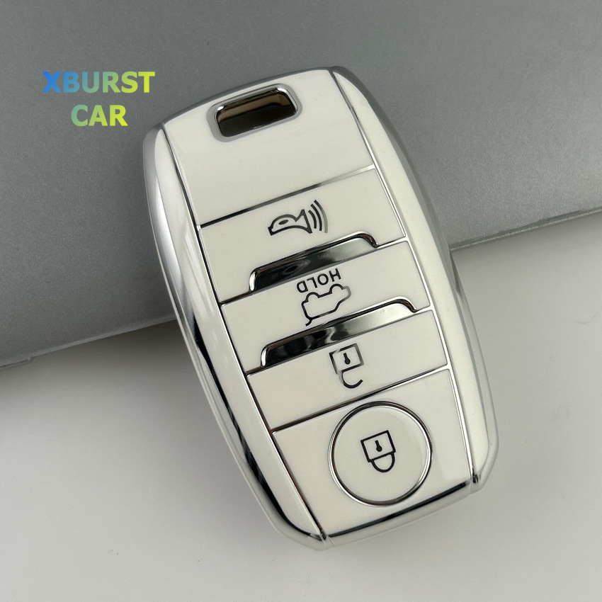Carcasa de coche Fob para Kia Optima Sorento Niro Soul 3 botones TPU funda para llave de coche soporte para Kia KX3 KX5 K3S RIO Ceed Cerato