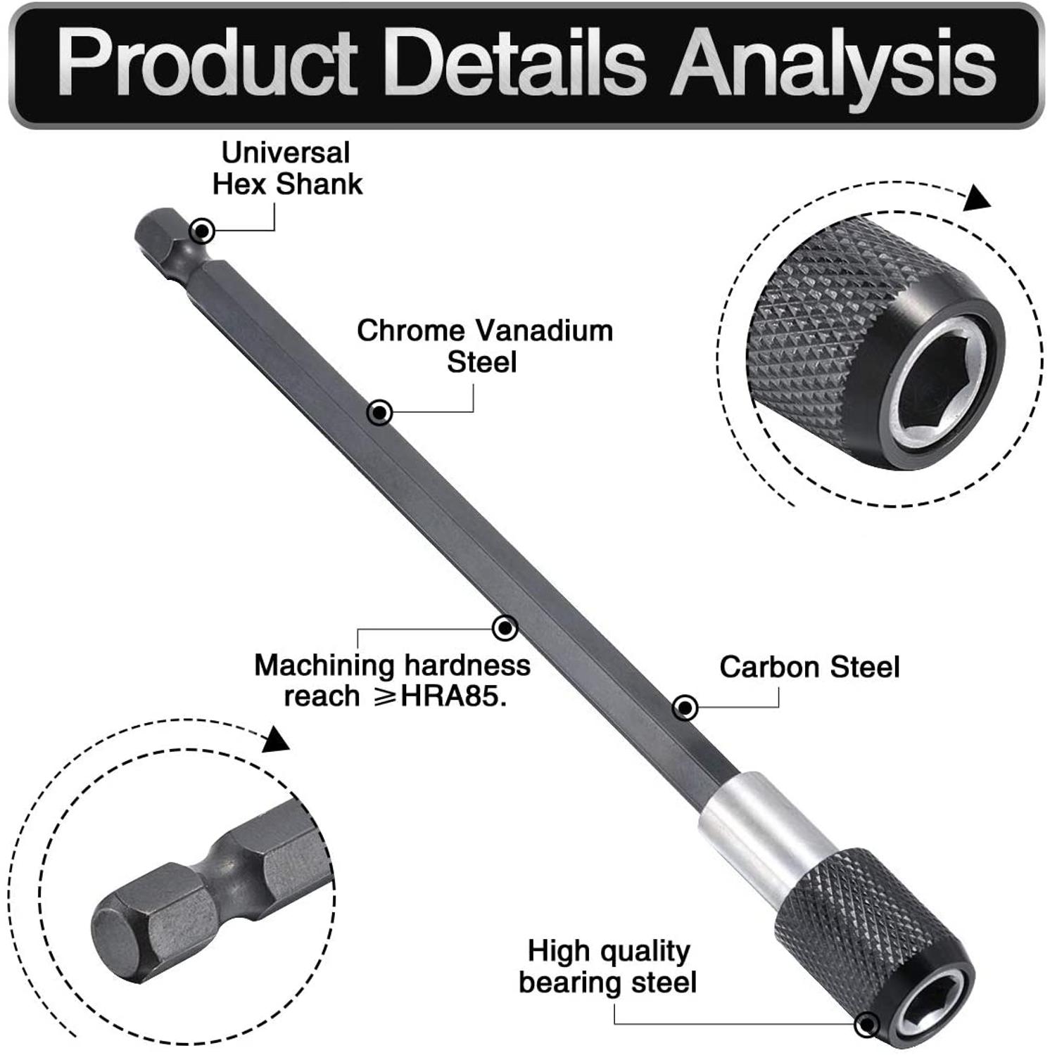 Adjustable 105 Degree Right Angle Driver Screwdriver Tools Set 1/4 Hex Shank For Power Drill Screwdriver Bits Tools