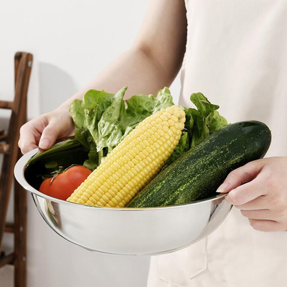 1Pc Salade Mengkom Rvs Servies Groente Wastafel
