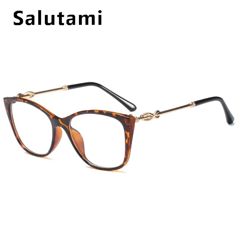 Monture de lunettes Double couleur bleue pour femmes, de luxe en alliage, pour ordinateur, transparentes, teintes, pour hommes,: leopard clear