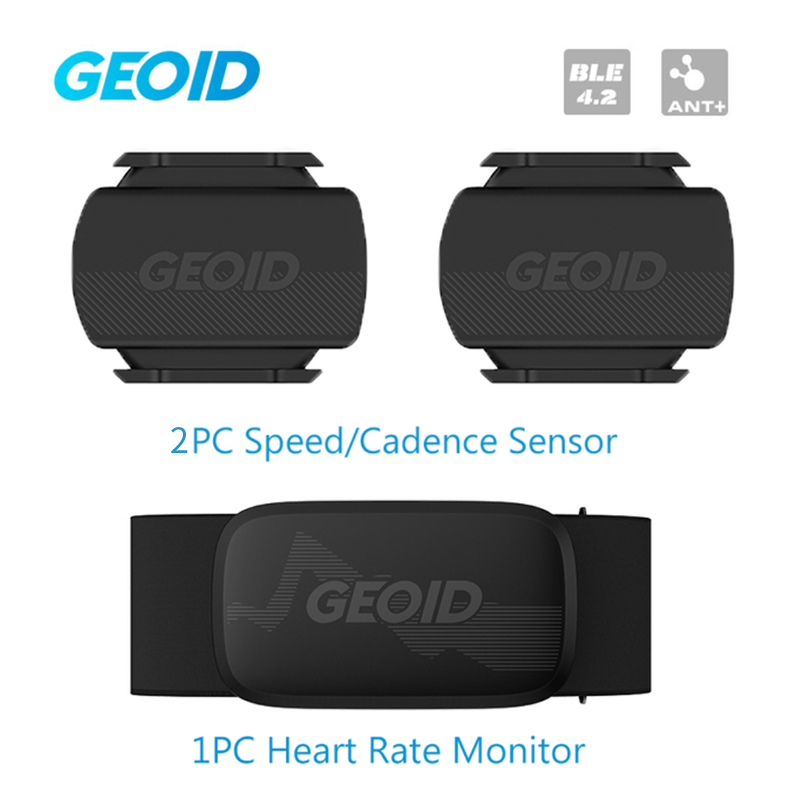 Geoid CS600 Sensor de cadência de velocidade ou HS500 Monitor de frequência cardíaca Bicicleta Computador Velocímetro ANT + Bluetooth Sensor de modelo duplo: ROXO
