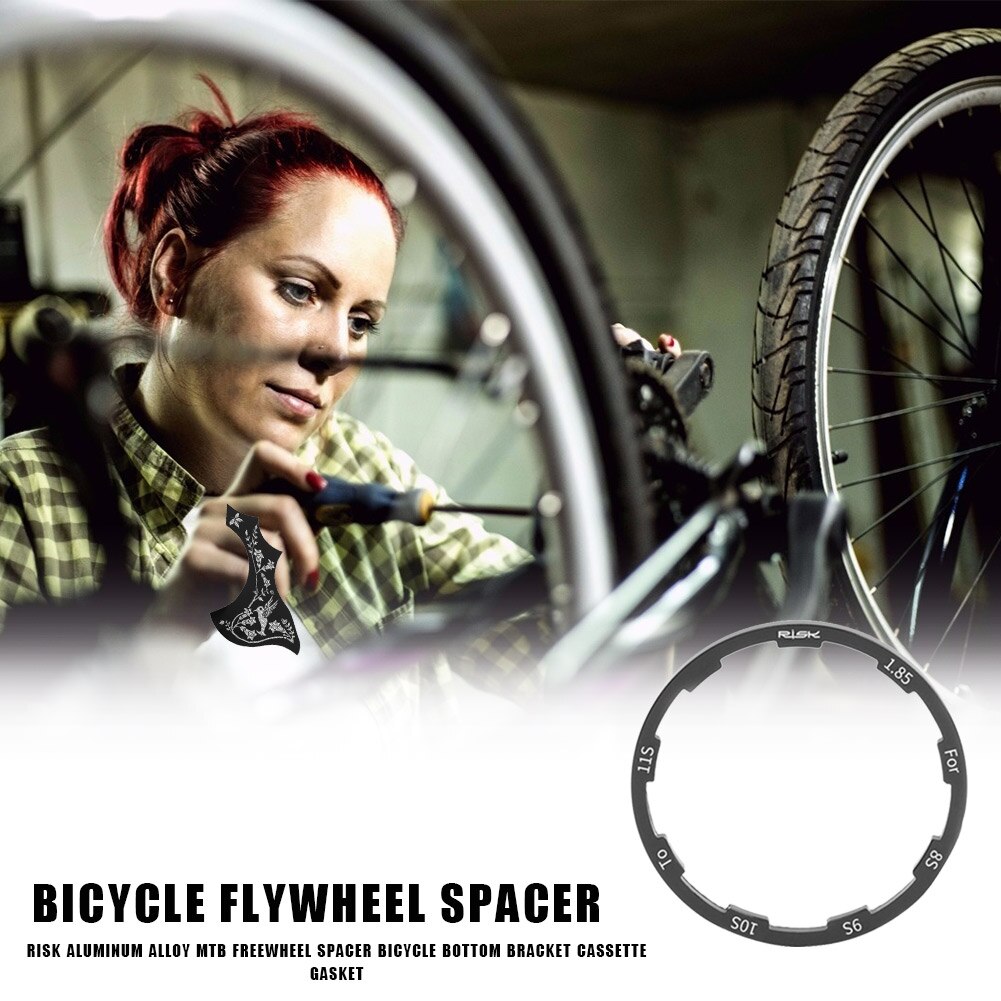 Aluminum Alloy Bicycle Flywheel Spacer MTB Road Bike Bottom Bracket Grooved Hub Washer Bracket Cassette Gasket Accessory
