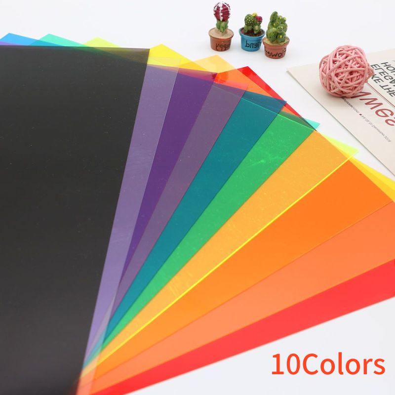 Transparente PVC-Folie für Fotografie, Blitz-Farbfilter, Gelfolie, Farbacetat, A4, klare Folie, Kunststofffolie, 0,3 mm Dicke, DIY