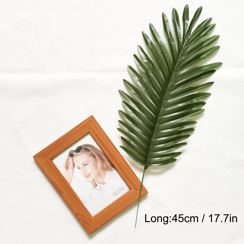 Plantas artificiales, accesorios de arreglo decorativos de hojas verdes, Palma floral, Palma de La Palma, hojas de palma, Monstera, decoración para el hogar y la boda: 1 PC Coconut leaves