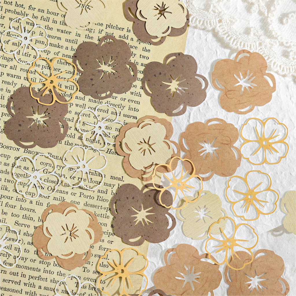 Journamm 30 pezzi fiori carta cava materiali per album album fotografici fai da te collage diario carta materiale di cancelleria creativa