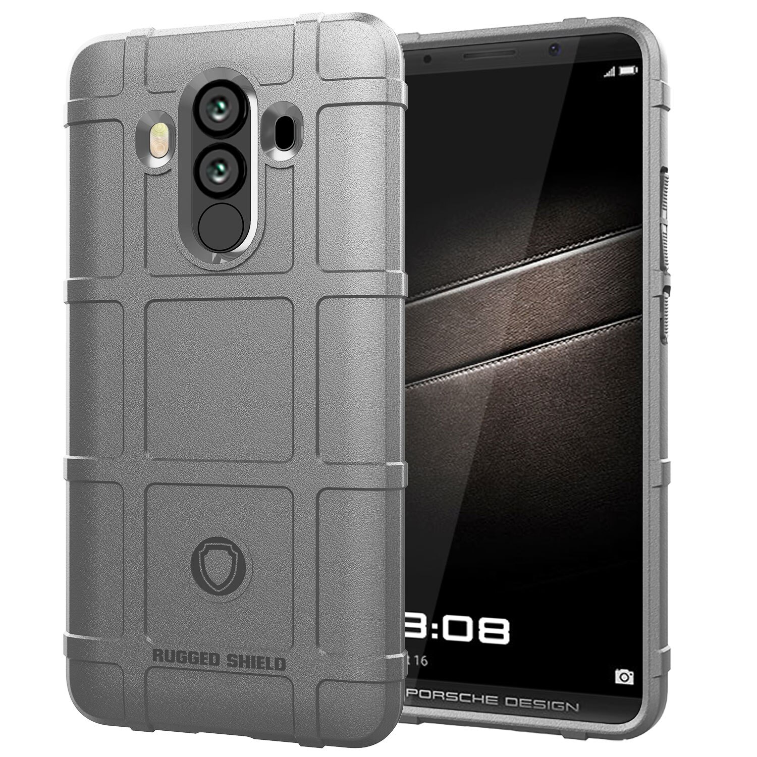 Armor Shock Absorption Shockproof Case For Huawei Mate 10 Porsche Anti Scratch Carbon Fiber Bag Cover 6.0 inch: Gray