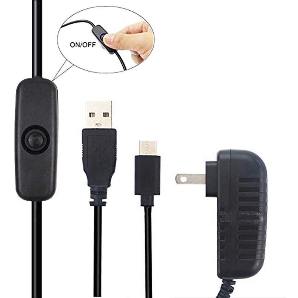 Raspberry Pi 4 Power Supply 5V 3A USB Type C Power Supply Adapter with ON/Off Switch